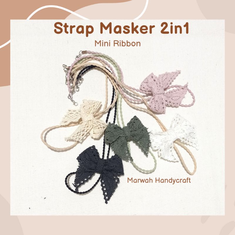 2in1 MINI RIBBON Mask Strap Catalog 2 Mask Connector Lace RIBBON Mask ...