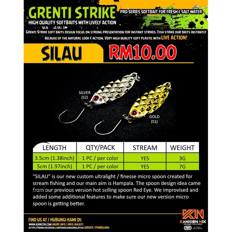 KANICEN NIX Silau Spoon - Gewang Sebarau , Kelah , Tengas | Shopee Malaysia