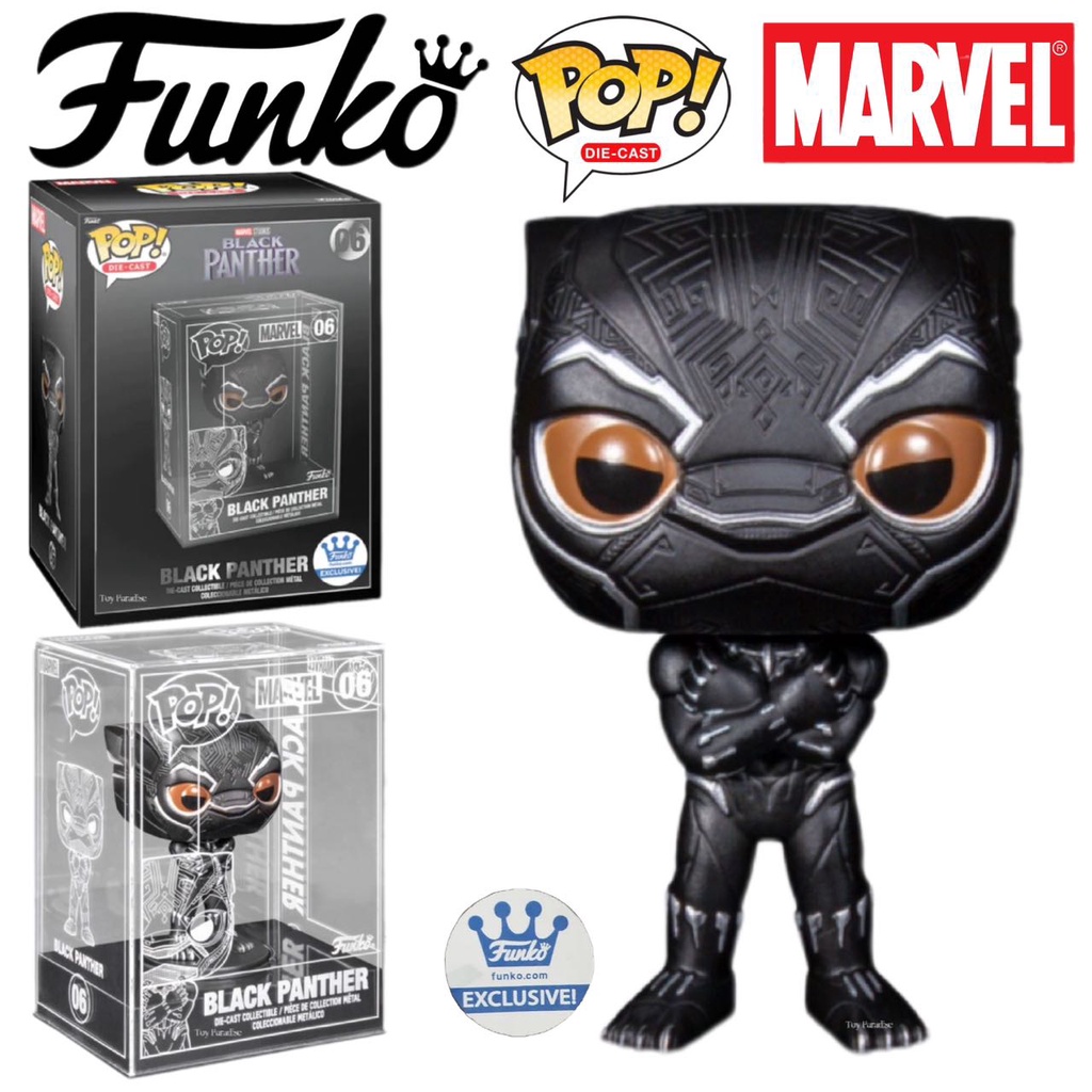 (Funko Exclusive) Original Funko Pop DieCast Collectible Black Panther No.06 Marvel Ready Stock