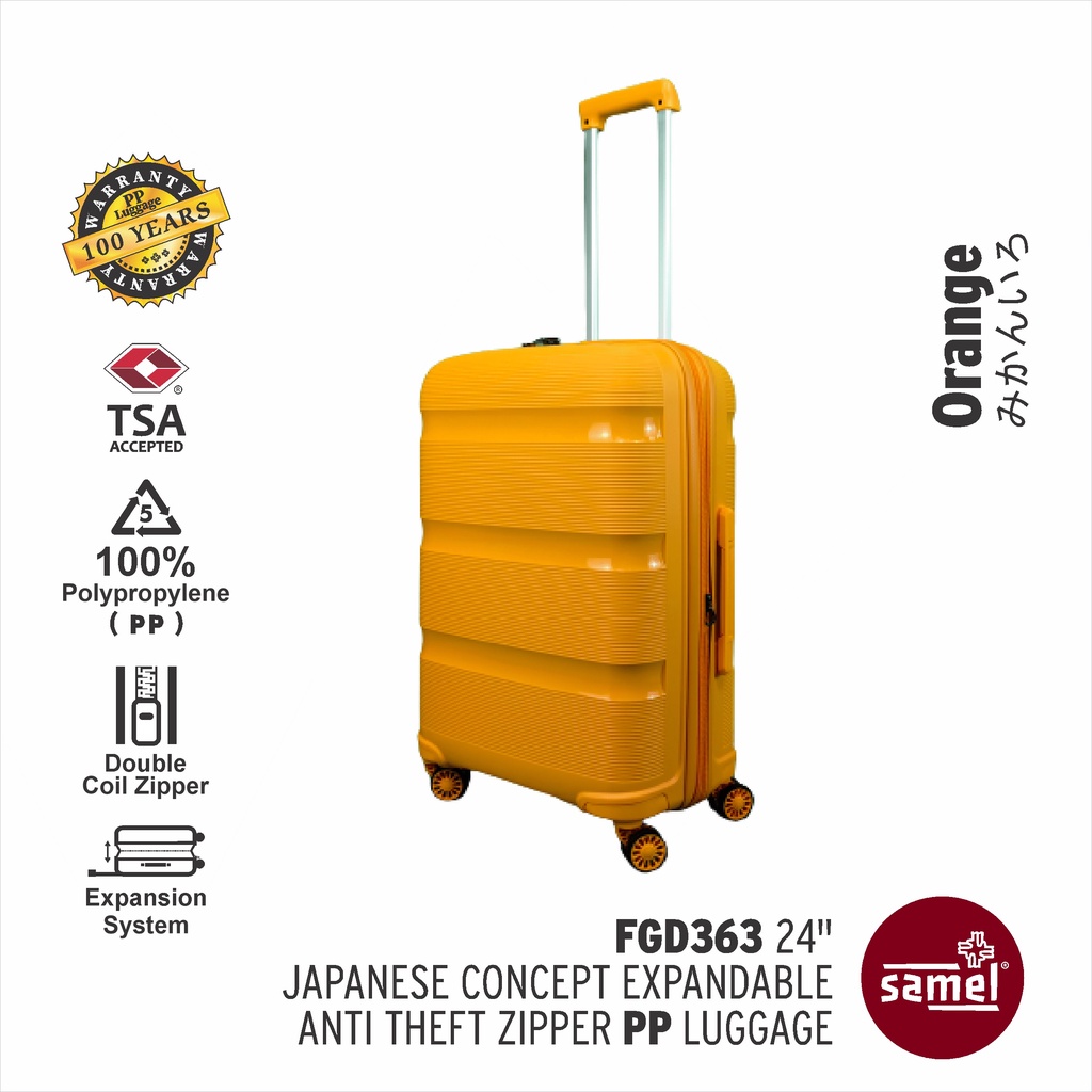 Samel FGD363 Japaneses Concept Expandable Anti Theft Zipper Luggage (24") Shopee Malaysia