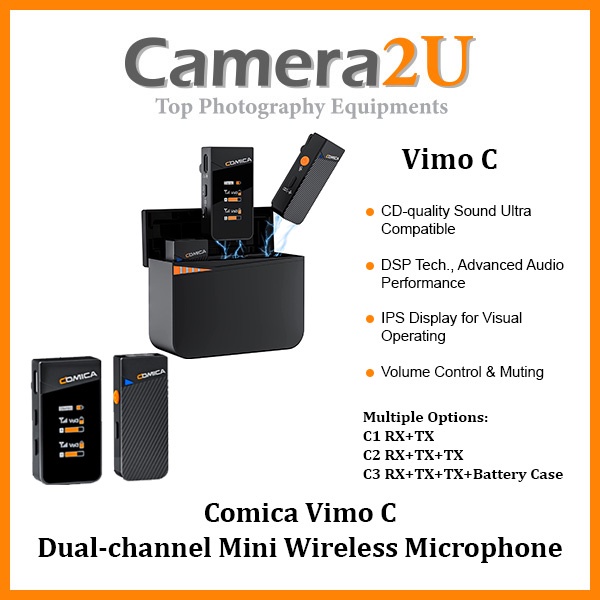 Comica Vimo C Ghz Dual Channel Mini Wireless Microphone For Live Streaming Youtube Recording