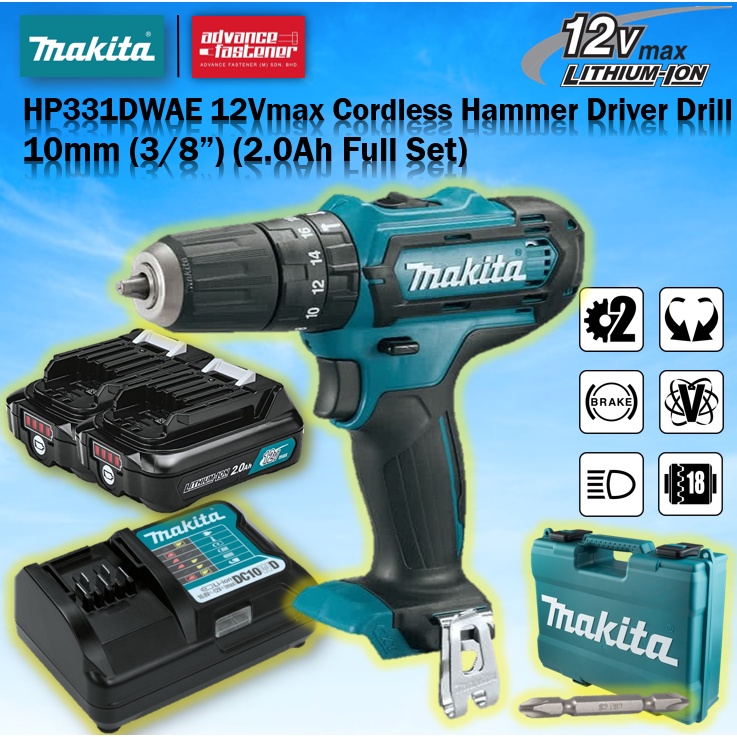 MAKITA HP331DWAE / HP331DWYE / HP331DZ 12Vmax Cordless Hammer Driver ...