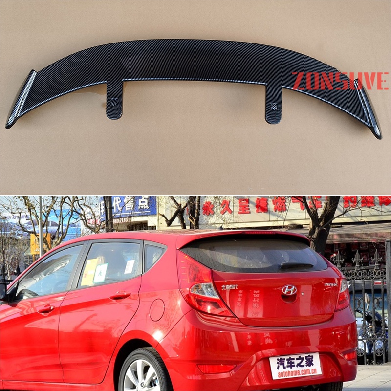 Use For 20102016 Hyundai Verna Accent Spoiler ABS Plastic Carbon Fiber