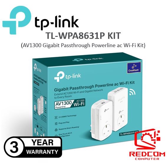 Tp Link Tl Wpa P Kit Av Gigabit Passthrough Powerline Ac Wi Fi Kit Shopee Malaysia