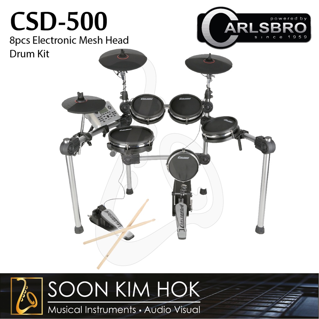 CARLSBRO CSD 500 8pcs Electronic Mesh Head Drum Kit Full Size CSD500 Shopee Malaysia