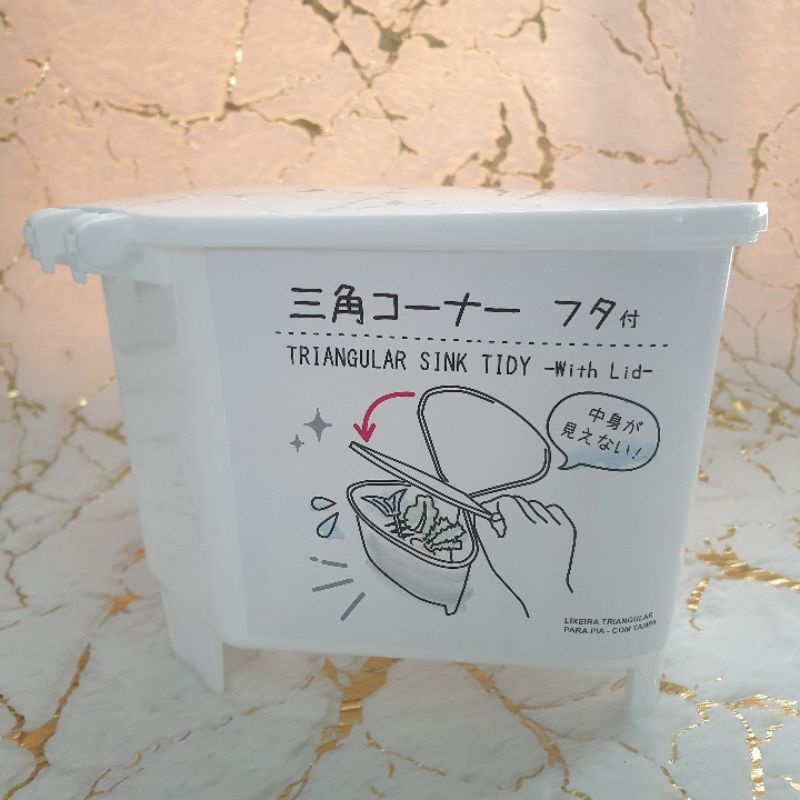 Triangular Sink Tidy With Lid Food Waste Basket Daiso Shopee Malaysia