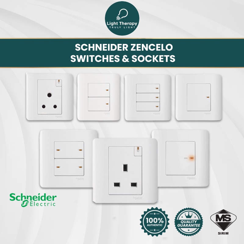 [𝐒𝐈𝐑𝐈𝐌] Schneider Zencelo Switches Socket With Ondicator Suiz Lampu ...