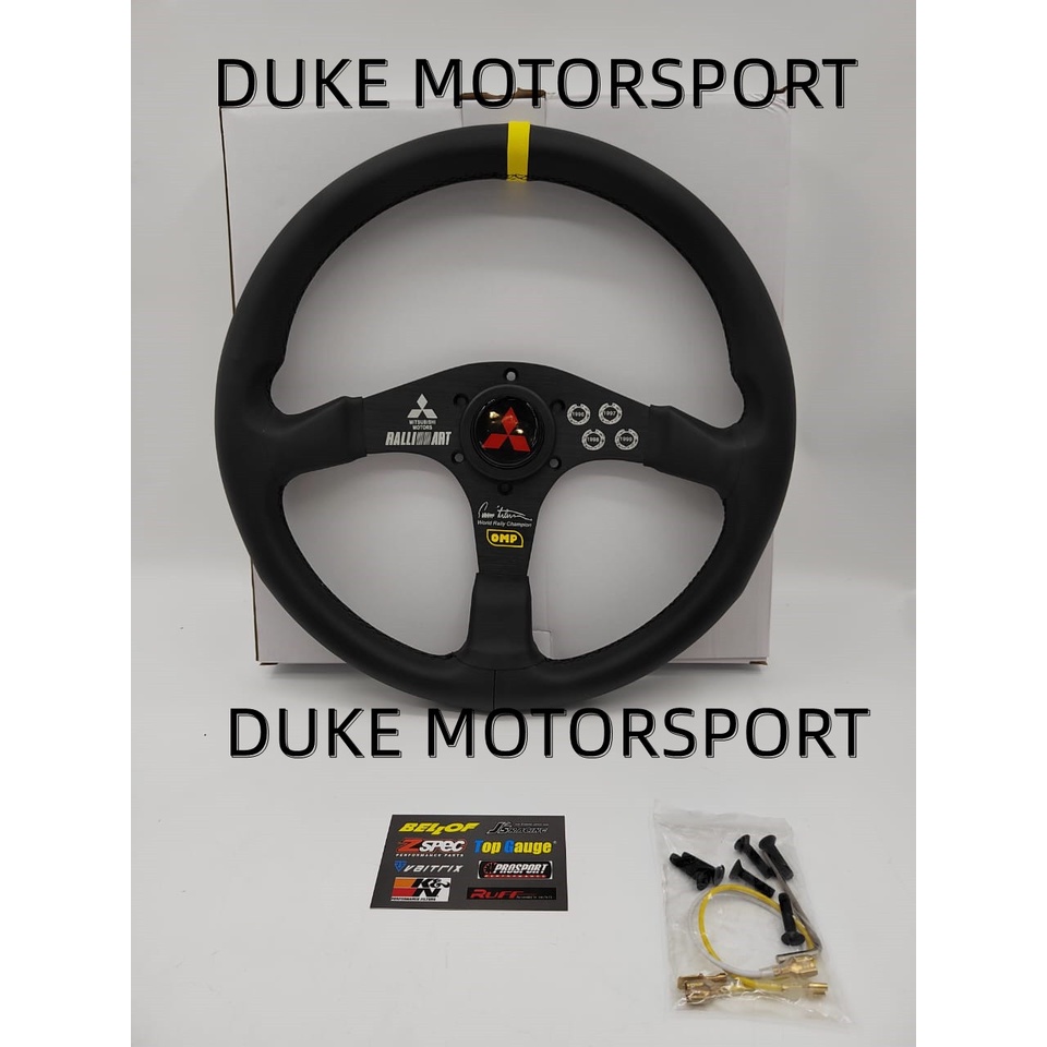 OMP Ralliart Tommi Makinen Sport Steering Wheel Leather Flat TME WRC ...