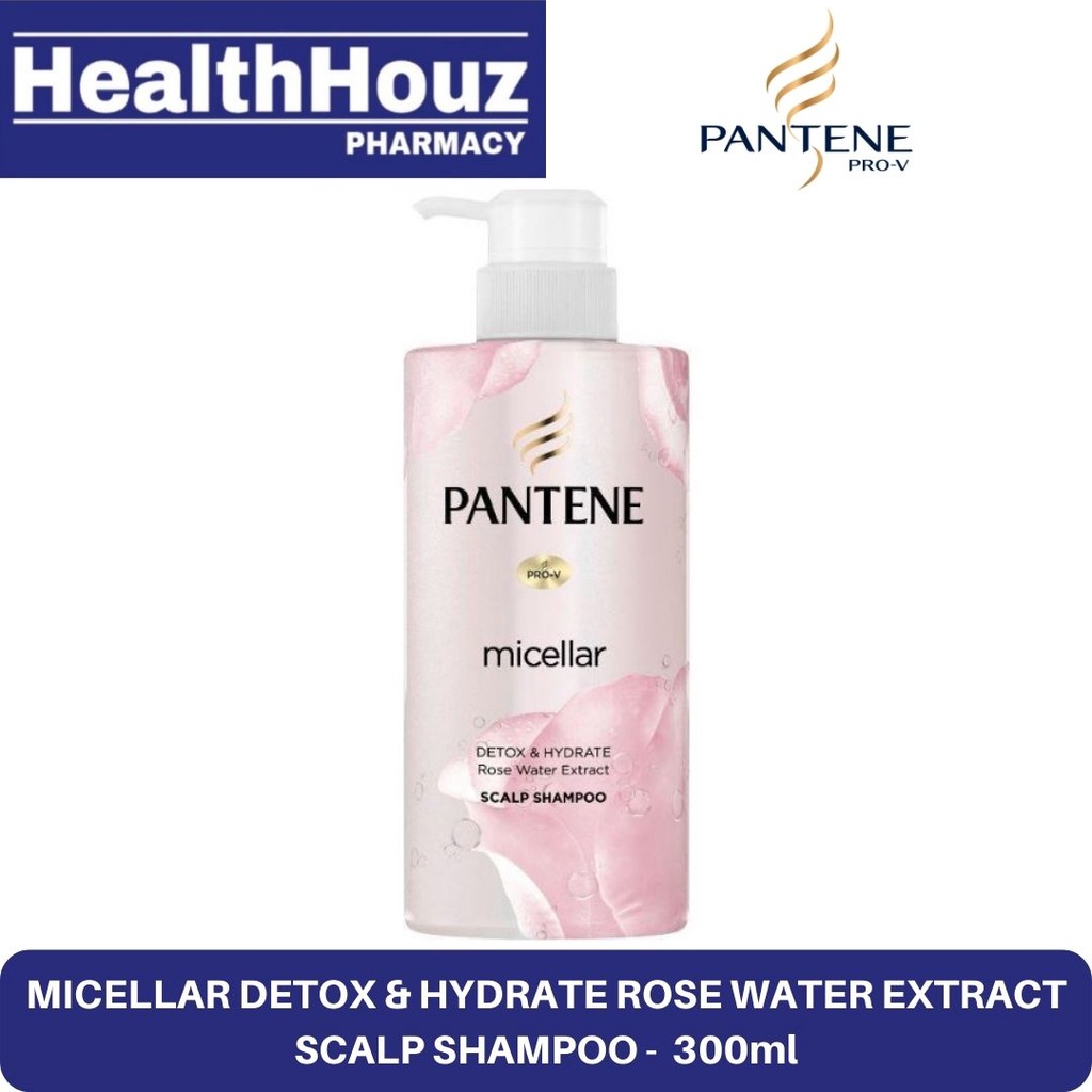 Pantene Pro V Micellar Detox And Hydrate Rosewater Extract Scalp Shampoo 300ml Shopee Malaysia