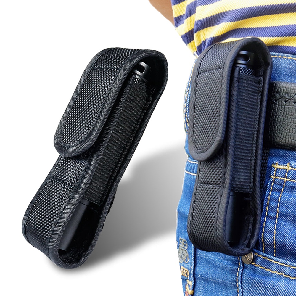 Tactical Molle Flashlight Pouch Portable Outdoor LED Torch Holster