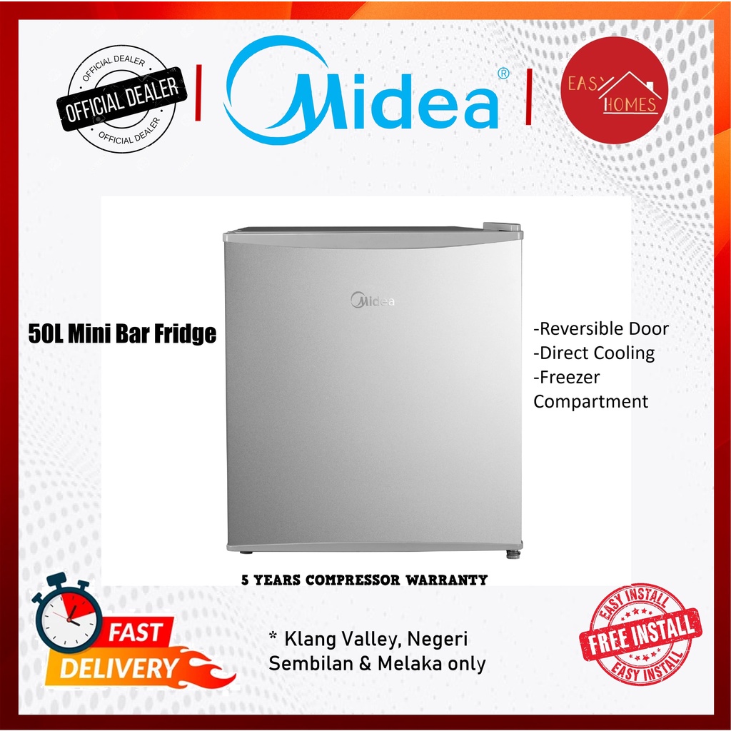 MIDEA 50L Mini Bar Fridge MS50 / MS50 MDRD86FGG / MDRD86FGG Mini