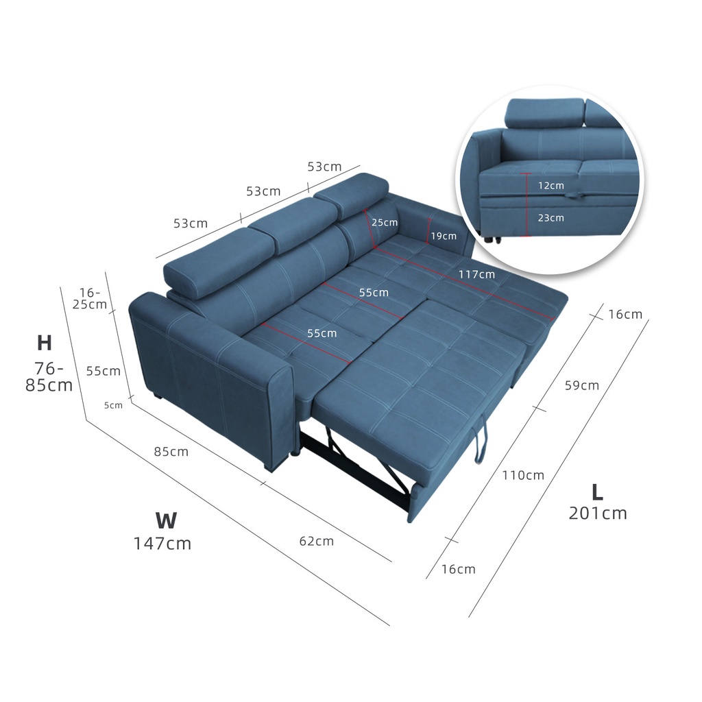 [FREE Shipping] KitchenZ L Shape Sofa 2/3Seater Multifunction Sofa