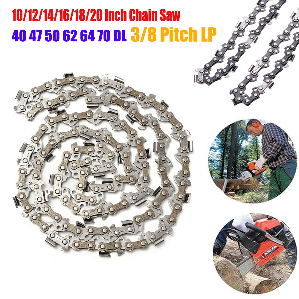 1PC 10/12/14/16/18/20Inch Steel Chainsaw Chains 3/8 Pitch LP Logging