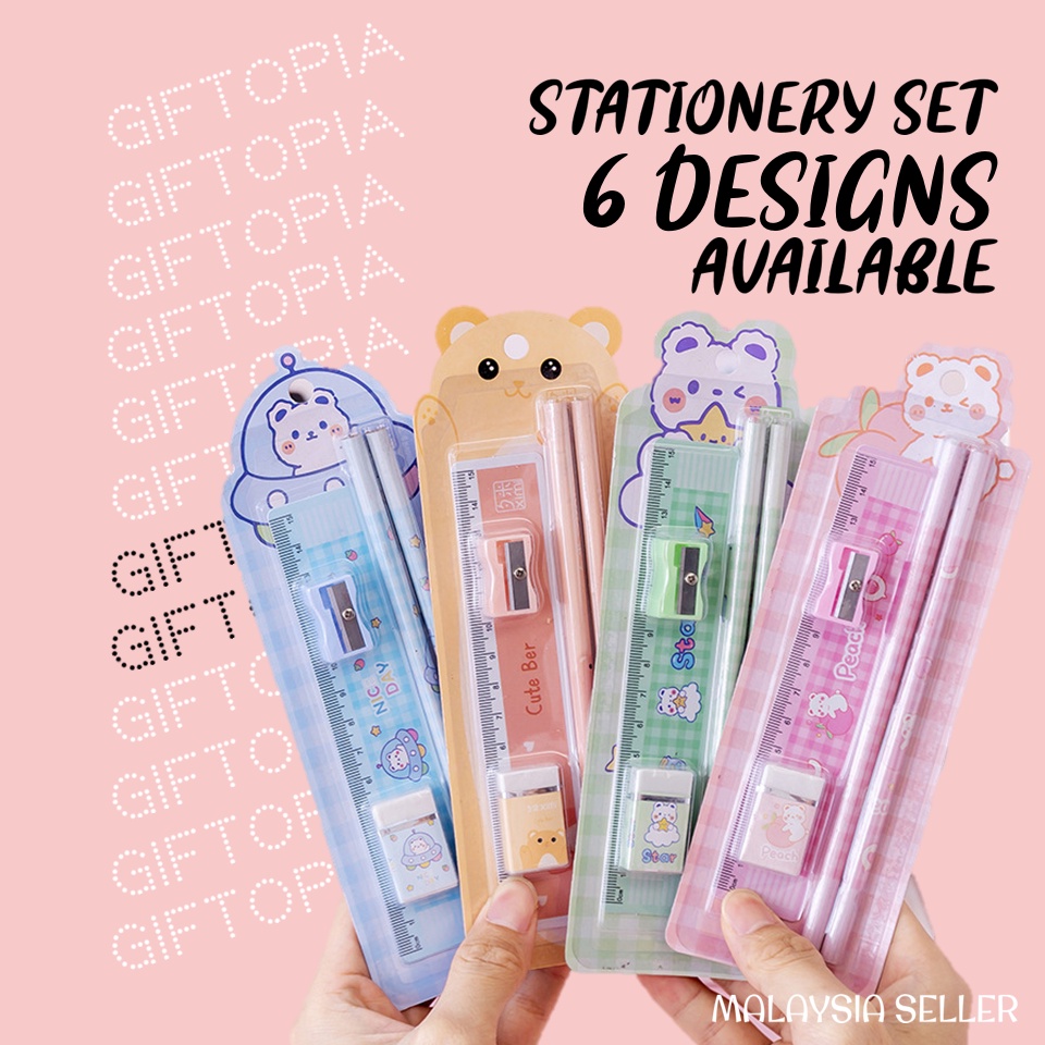 GIFTOPIA 5 IN 1 Kids Stationary Stationery Set Birthday Pensel Gift
