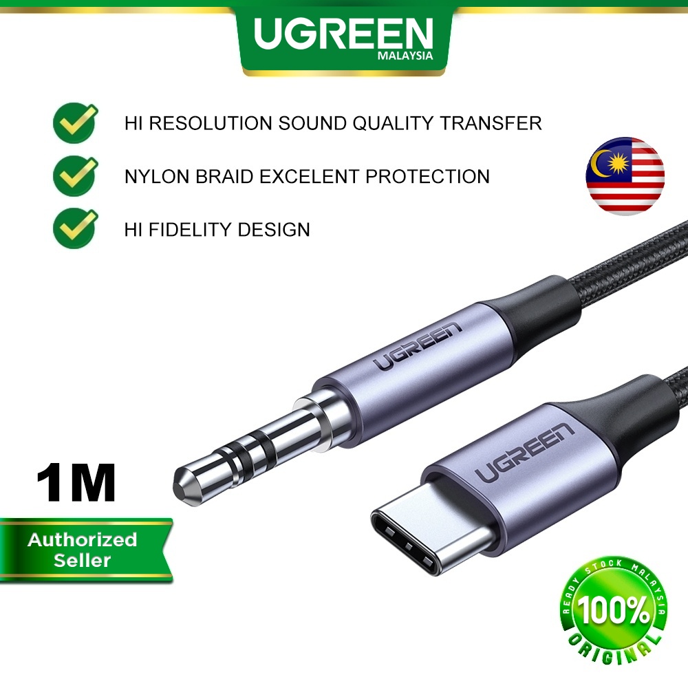 UGREEN USB Type C To 3.5mm Audio Jack Cable AUX Hi Resolution Stereo ...