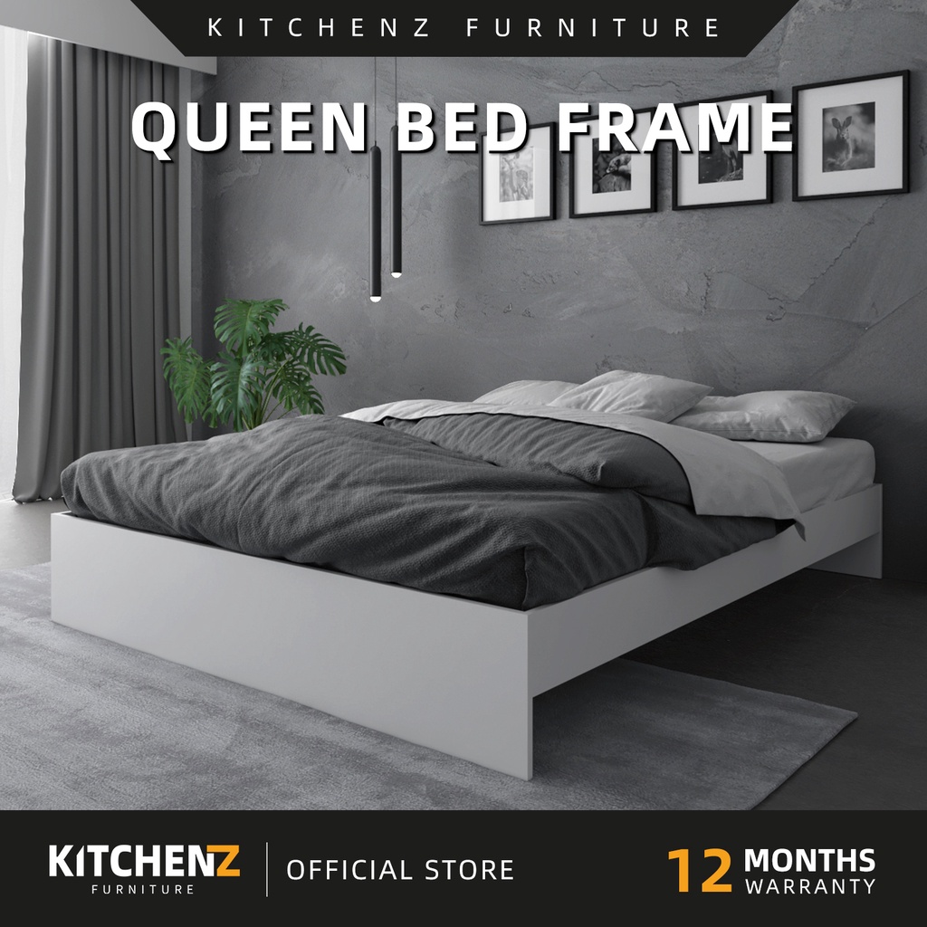 KitchenZ Sabah 6.3FT Wooden Queen Bed Frame with Head/ without ...