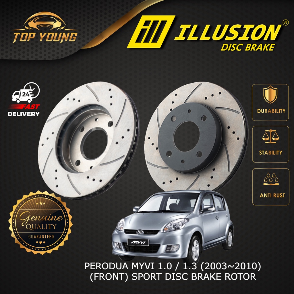 ILLUSION PERODUA MYVI 1.0 , MYVI 1.3 (2003~2010) FRONT DISC ROTOR SPORT ...