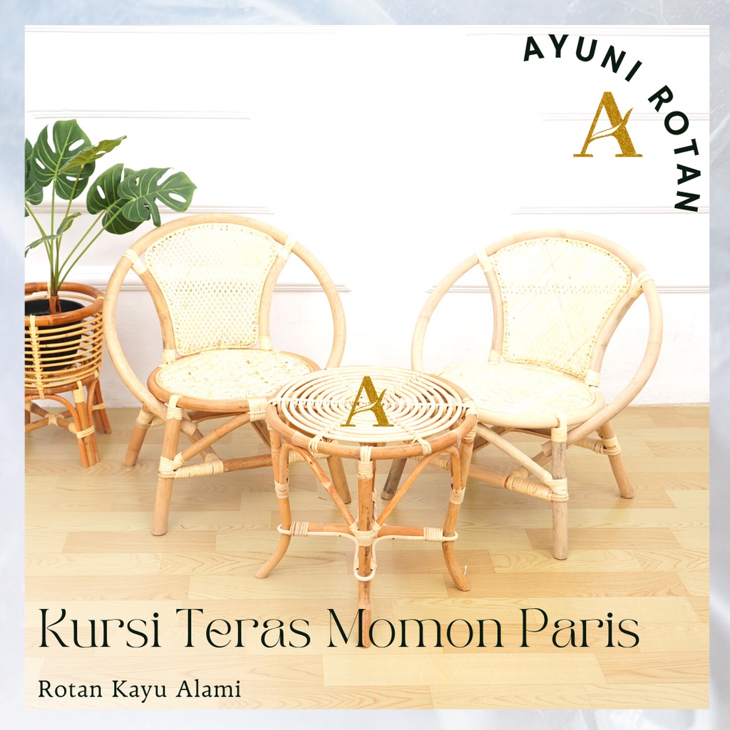 Momon PARIS RATTAN TERRACE CHAIR AND TABLE 1 SET / TERRACE RATTAN CHAIR ...