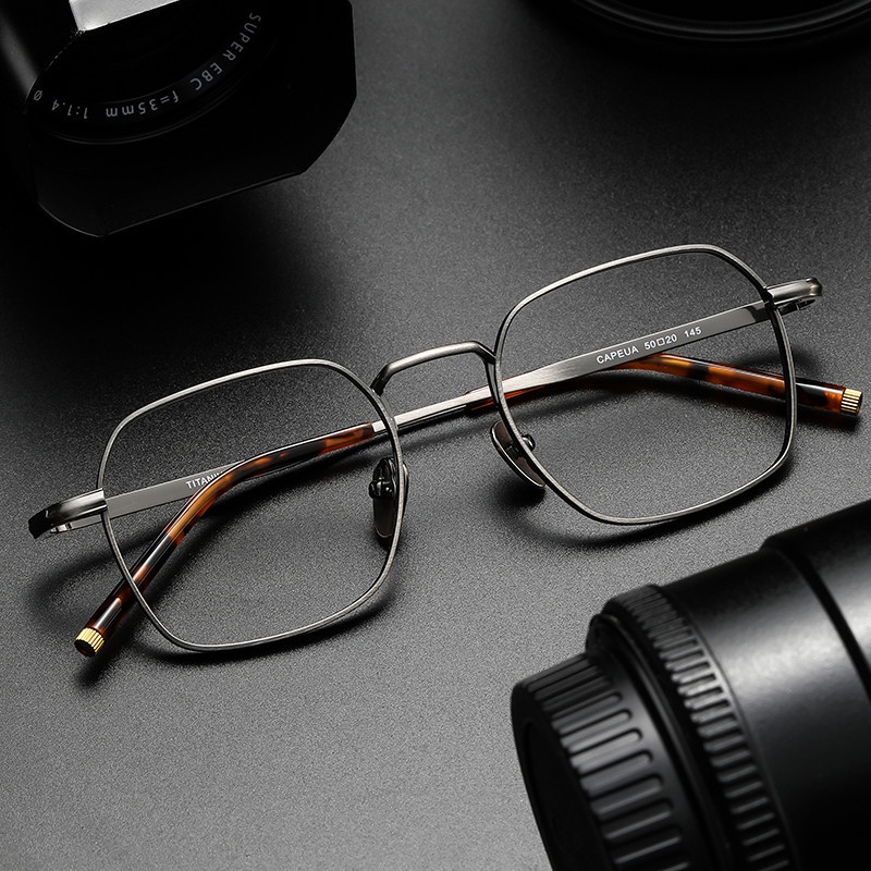 High Quality Pure Titanium Glasses Frame Men Retro Square Eyeglasses ...