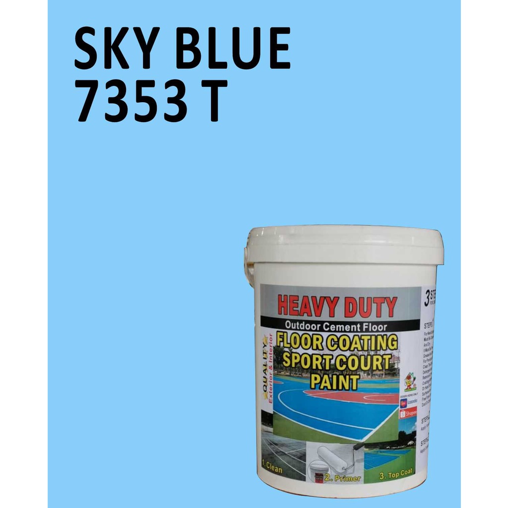 7353T SKY BLUE 5L HEAVY DUTY CEMENT FLOOR COATING SPORT