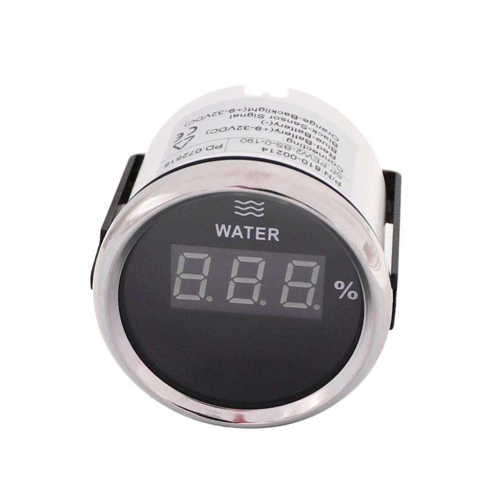 52 mm Steel Bezel Marine Digital Water Level Gauge Car Boat Water Tank ...