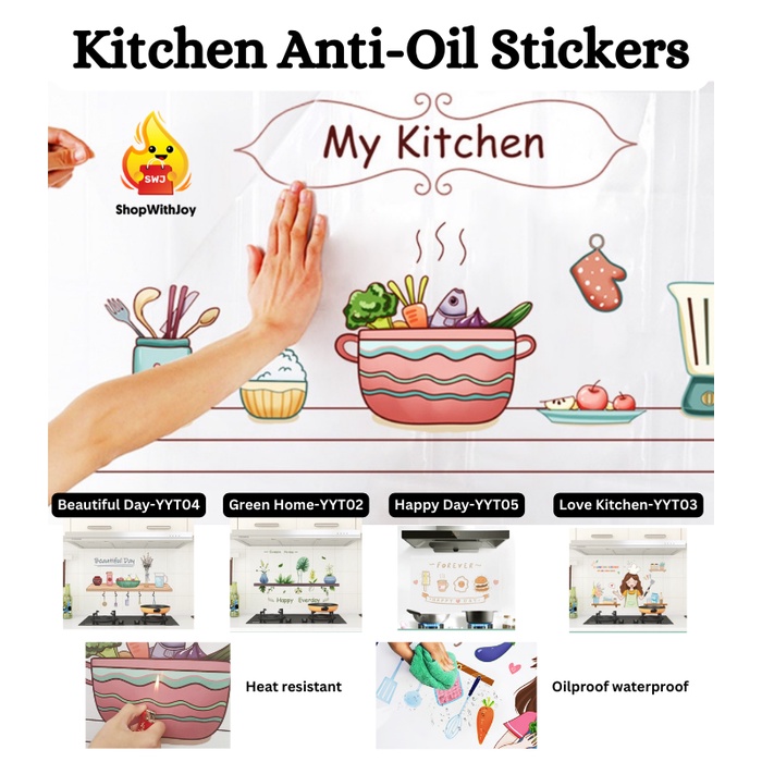 AntiOil Stickers Home Decoration Waterproof Wallpaper Sticker Kitchen