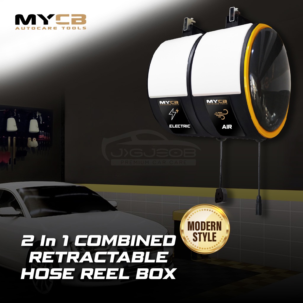 MYCB Modern Combined Retractable Hose Reel Box 2 In 1 Air and Electric ...
