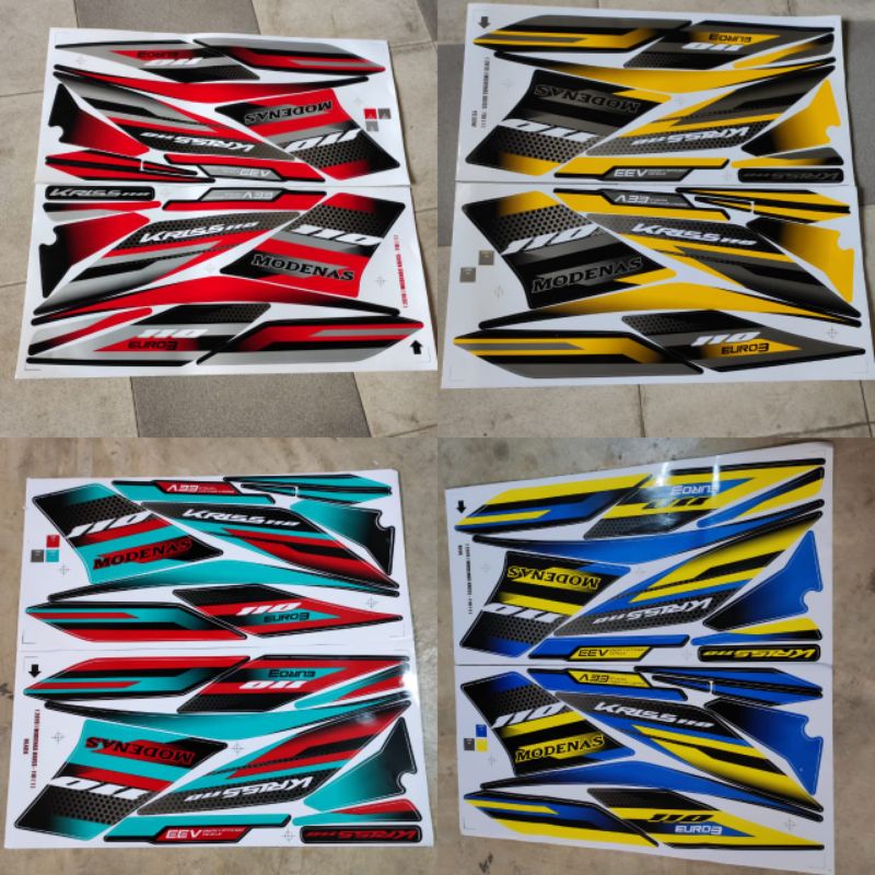 Stiker sticker body stripe cover set (1) kriss110 kriss 110 mr3 ...