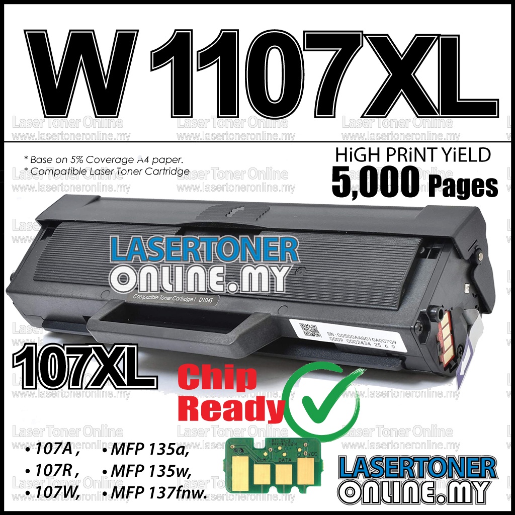 W1107A Compatible to H* W1107A H*107A W1107X For Laserjet 107A 107w MFP ...