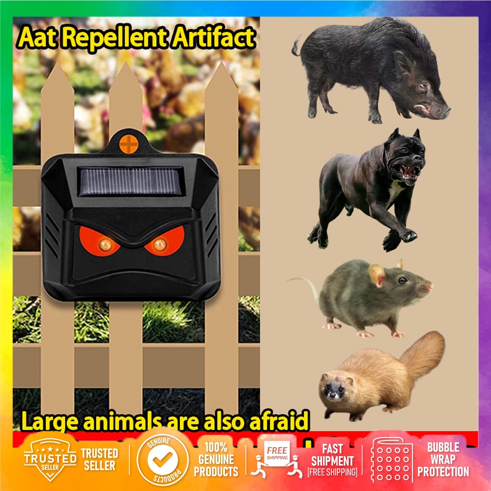 Solar Ultrasonic Animal Chaser Repeller Outdoor Use Garden Repellent