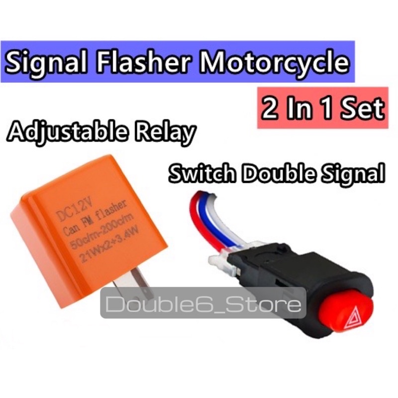 Signal Flasher Motorcycle Adjustable LED Blinker Relay Hazard double