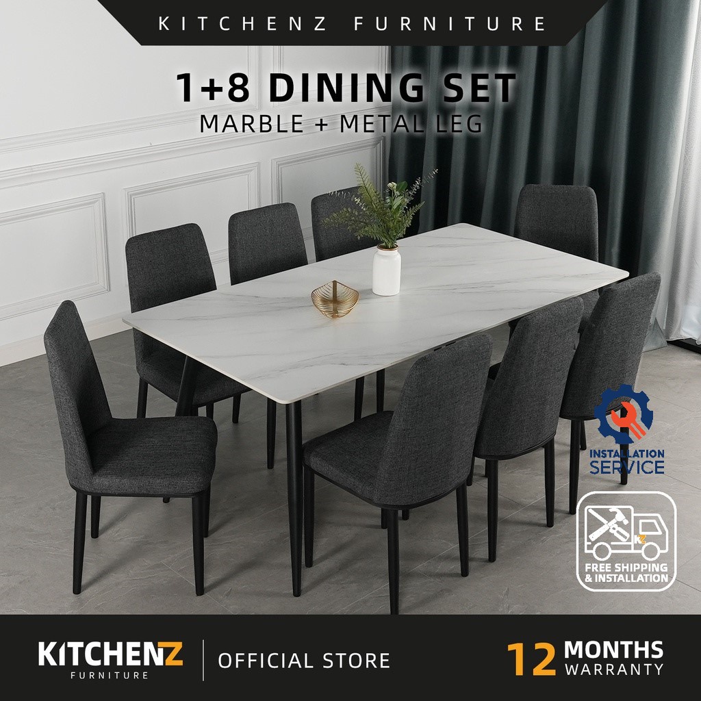 [FREE Shipping & FREE Installation] KitchenZ 1+6 / 1+8 Marble Dining