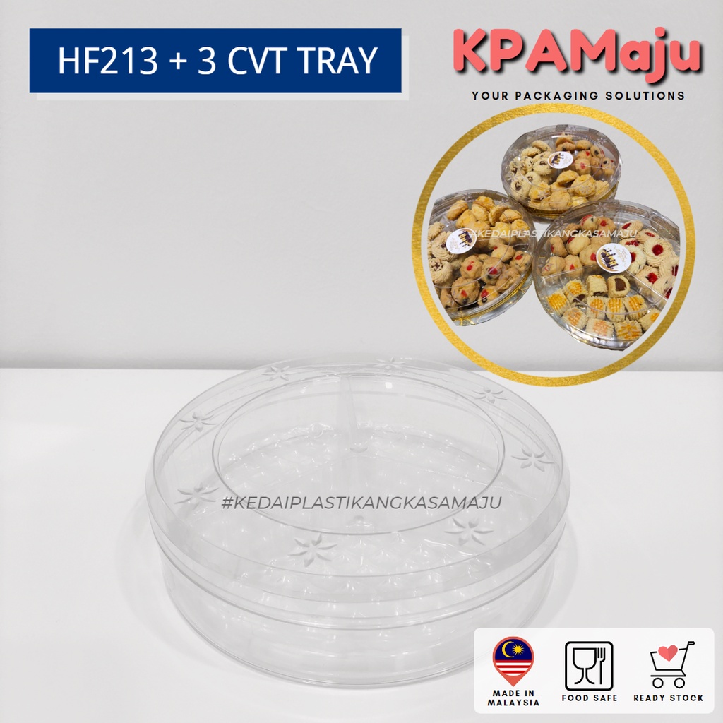 [24 Sets/carton] HF213T + 3 Cavity Tray - Bekas Kuih Raya / Cookies ...
