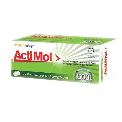 PHARMANIAGA ACTIMOL PARACETAMOL 500MG 10'S / STRIP (EXP:07/2026 ...