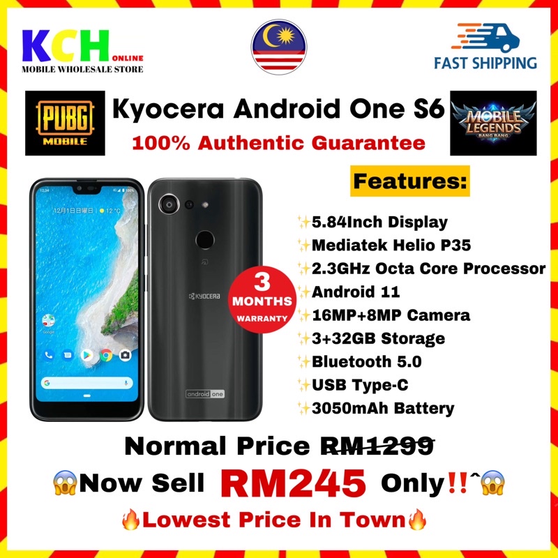 🚚🇲🇾Kyocera Android One S6 (S6-KC) 5.8Inch Display Android 11