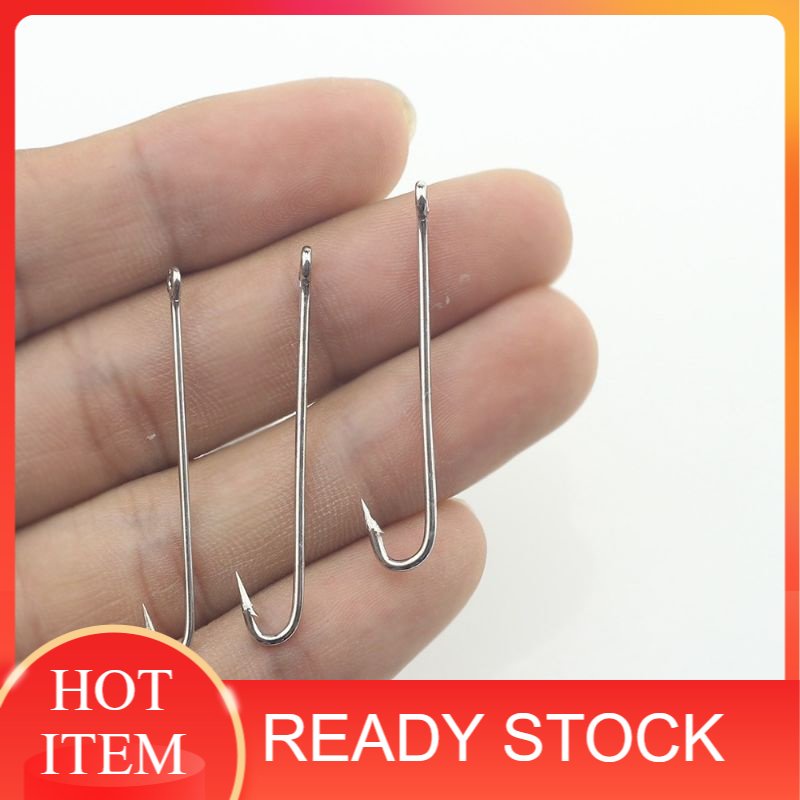 5pcs Long Shank J-Hook #1-#20 Fishing Tackle Mata Kail Panjang