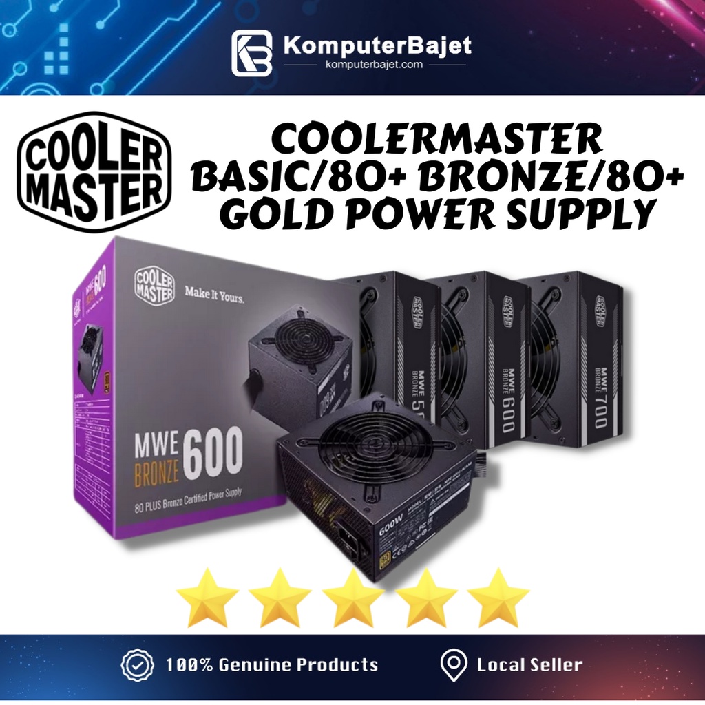 COOLER MASTER MWE ( 550W / 600W / 650W / 700W / 750W) BRONZE V2 80PLUS ...