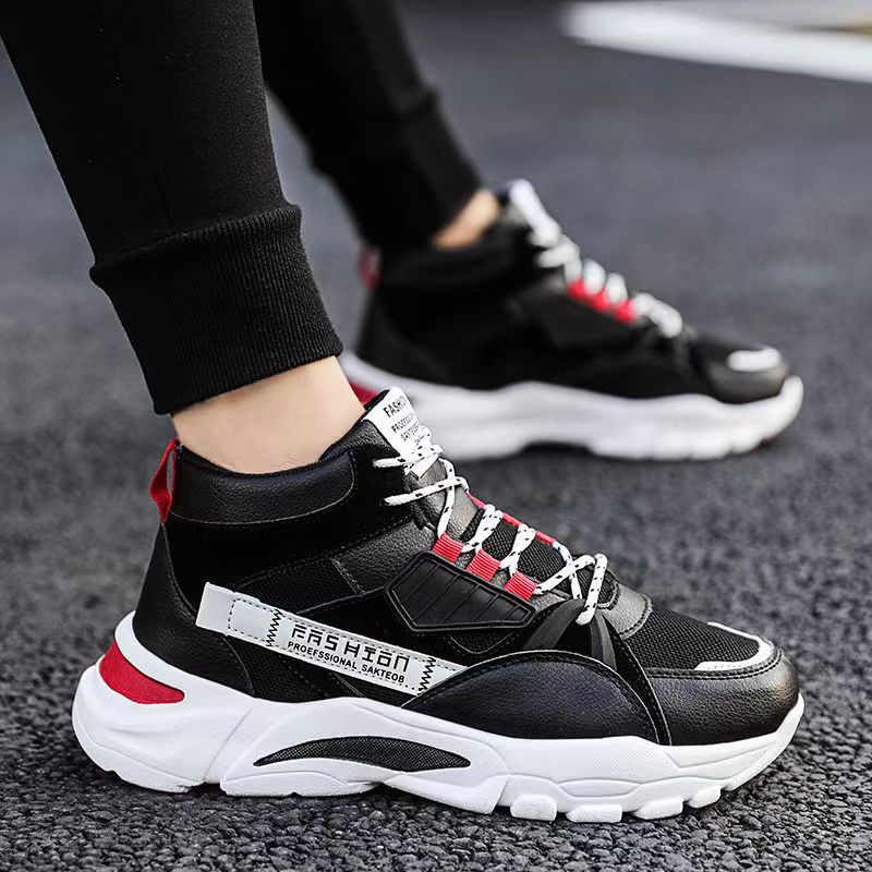 Kasut Lelaki Latest Design High Top Shoes Male Korean Trend Sneaker ...