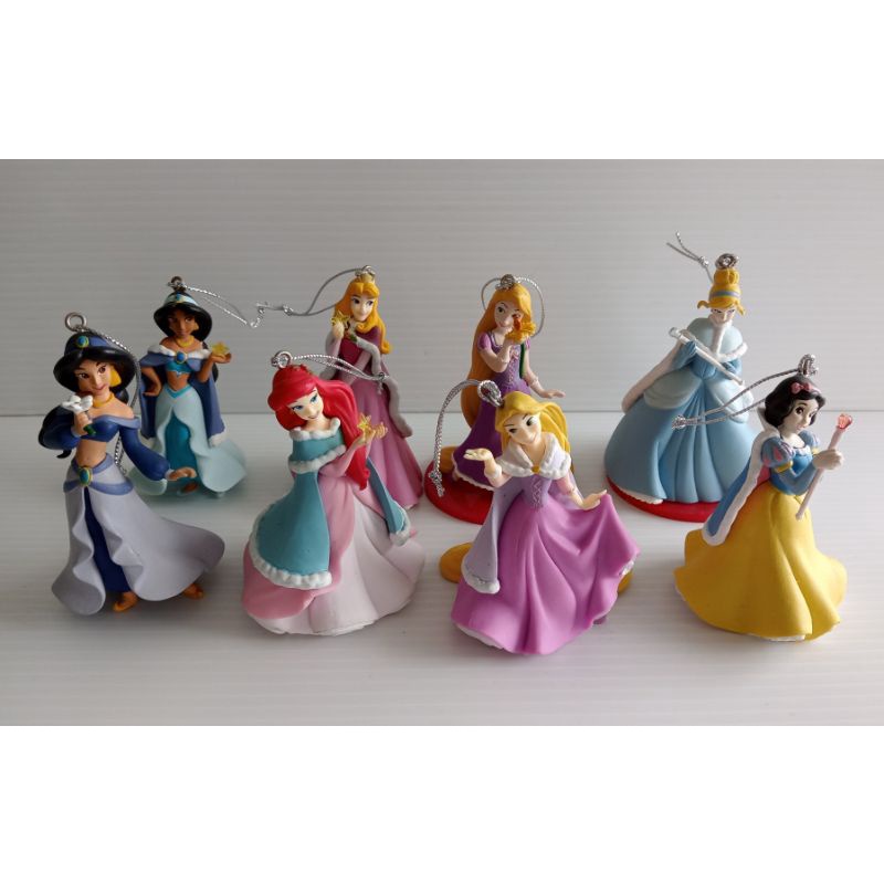 Disney Princess Ornament Figures Jasmine Snow White Cinderella Rapunzel ...
