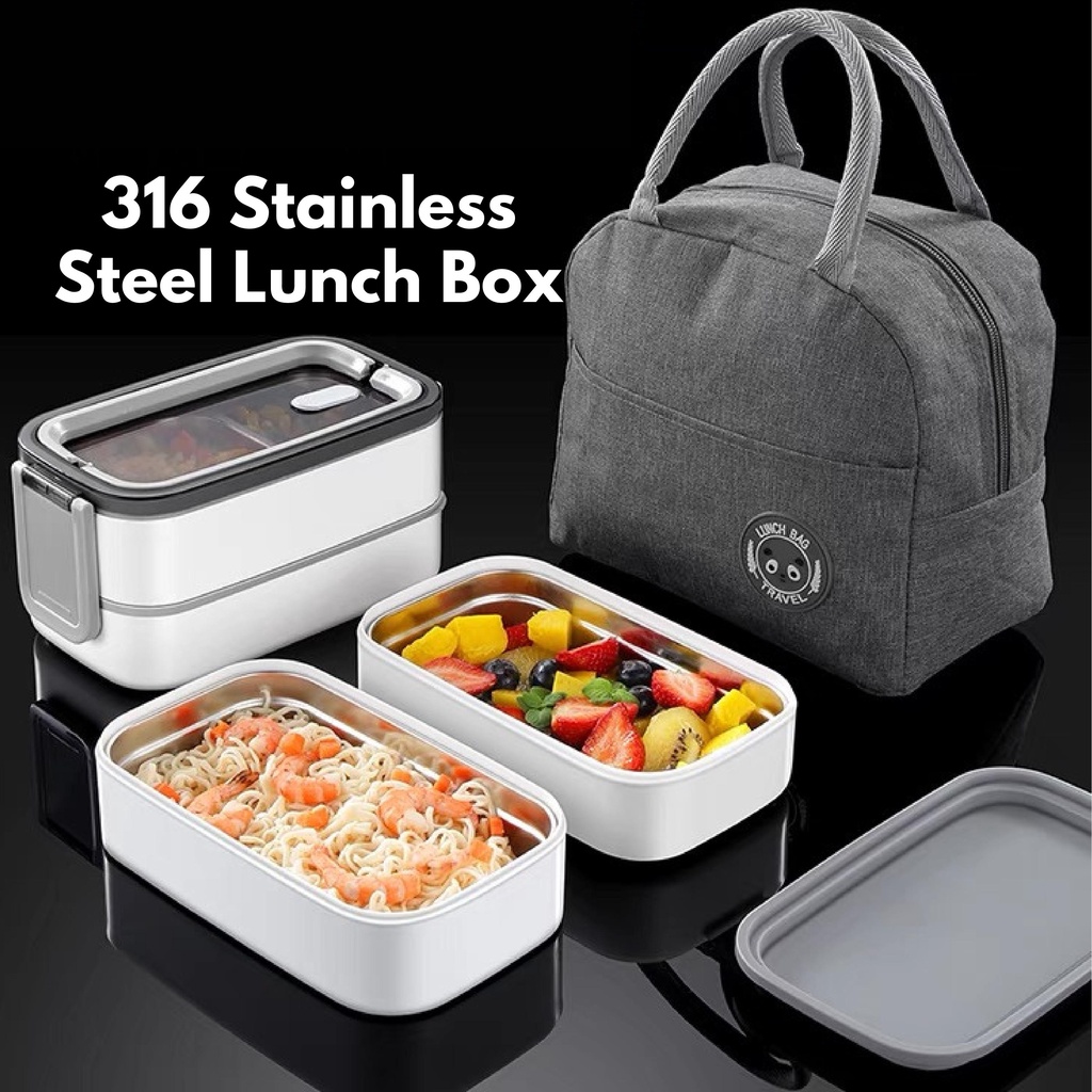 316 Stainless Steel Lunch Box/ Bento Box/ Tupperware Shopee Malaysia