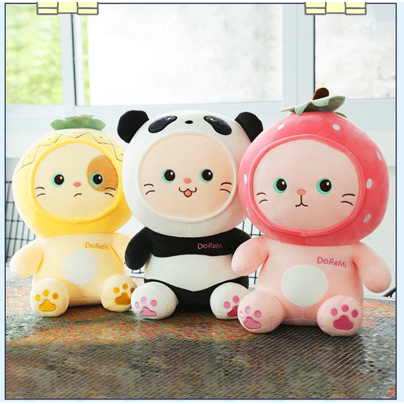 Cute Transformed Into Cat Plush Toy Doll Panda Doll Dinosaur Cat Plush ...