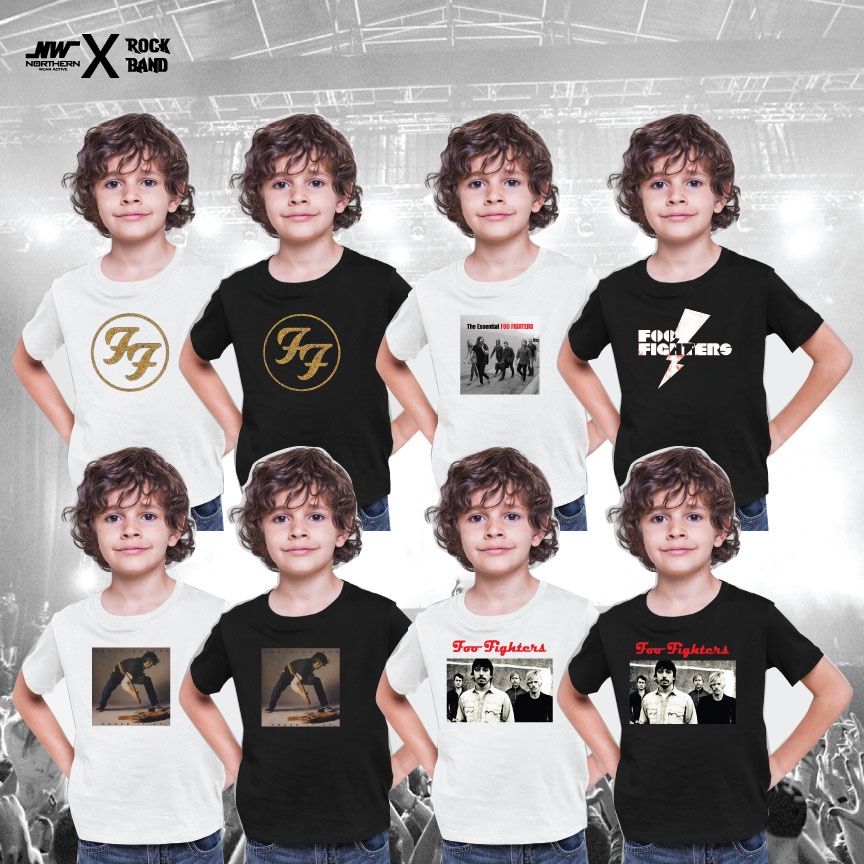 Baju Band Kanak Kanak Premium Quality Kids Band T Shirt Foo Fighter Band Shopee Malaysia