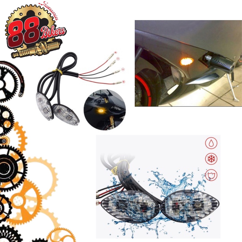 Motorcycle Front & Rear 12V Turn Signal Indicators Lamps Amber