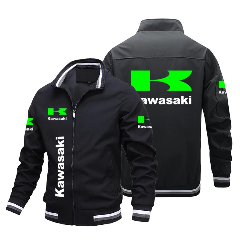 KAWASAKI Motorcycle Jacket Casual Loose Trendy Sports Men's Fashion ...