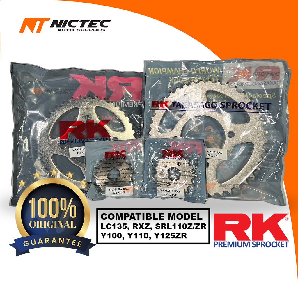 RK PREMIUM SPROCKET JAPAN 428 HARDEN STEEL LC135 SRL110 Y100 Y125ZR RXZ ...