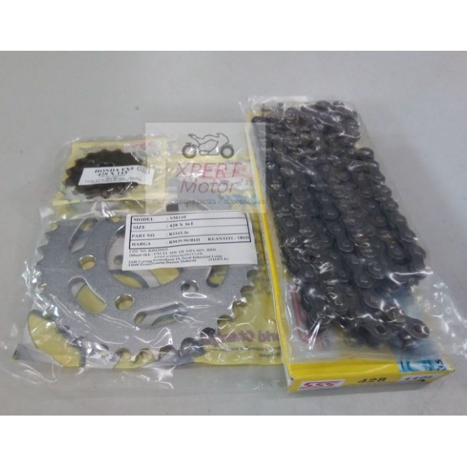 [SSS] SYM VF3I 428 SPROCKET SET 428HK X TEBAL THICK BLACK CHAIN - SSS ...