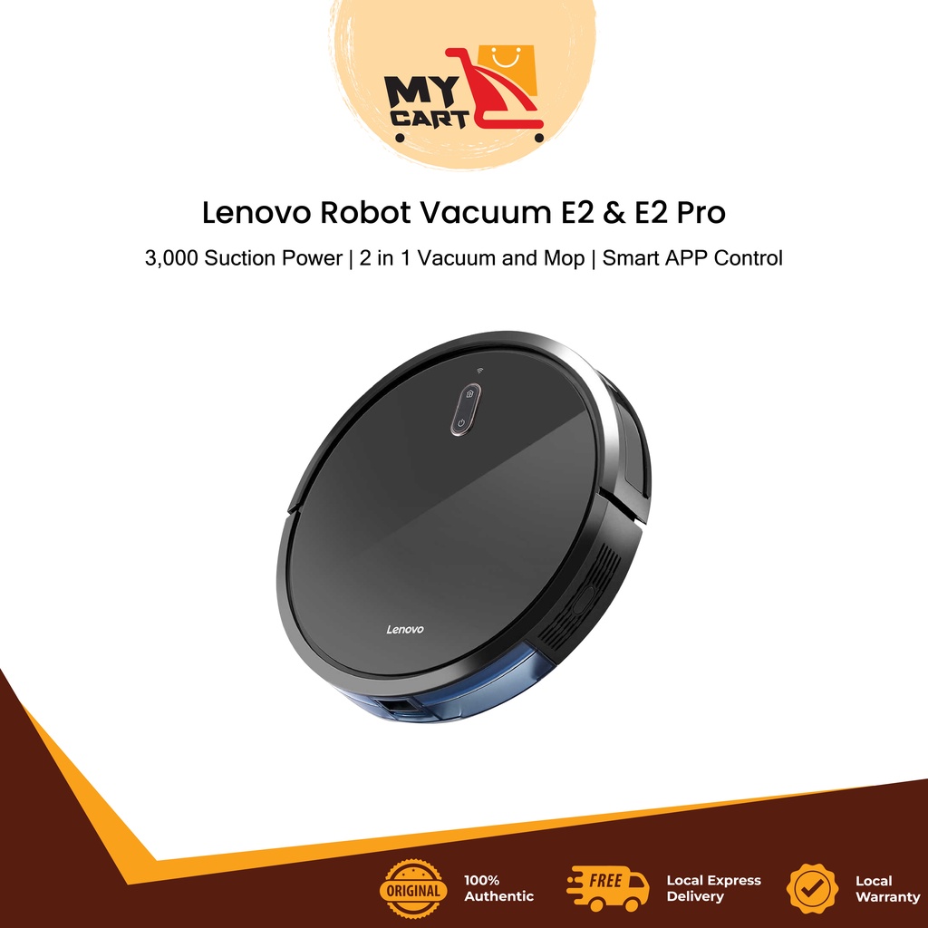 Lenovo Robot Vacuum E2, E2 Pro (3,000 Suction Power, 2 in 1 Vacuum and