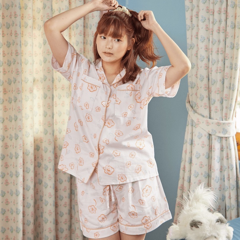 Sliptosleep - Poppy Love pajamas set - baju tidur cotton satin | Shopee ...