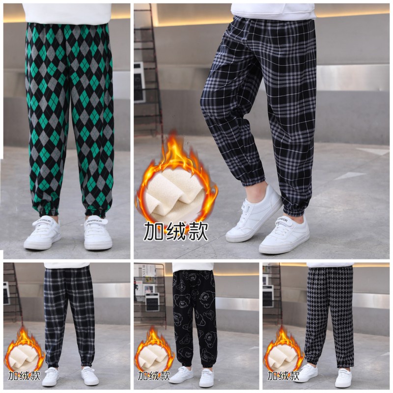 Boys plaid joggers hot sale