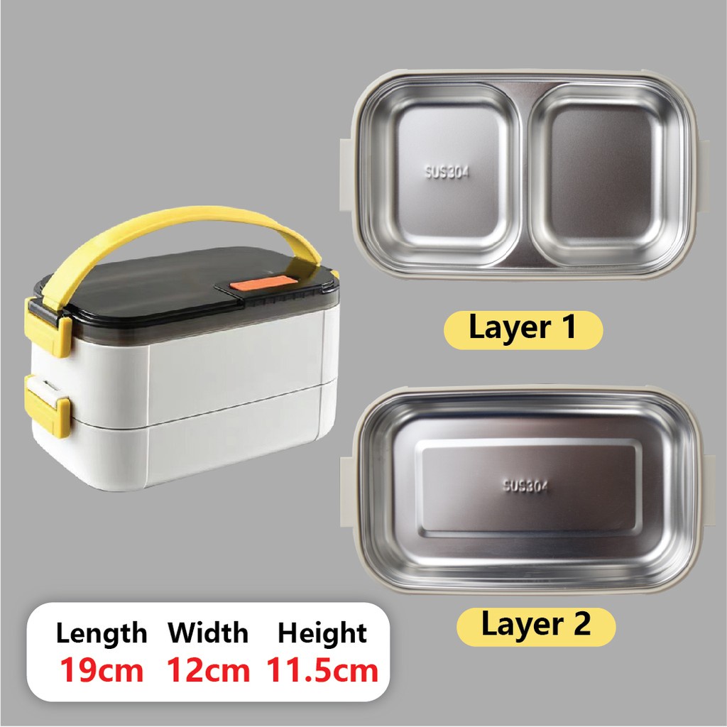 Portable Lunch Box 304 Stainless Steel Bento Box Thermal Food Container